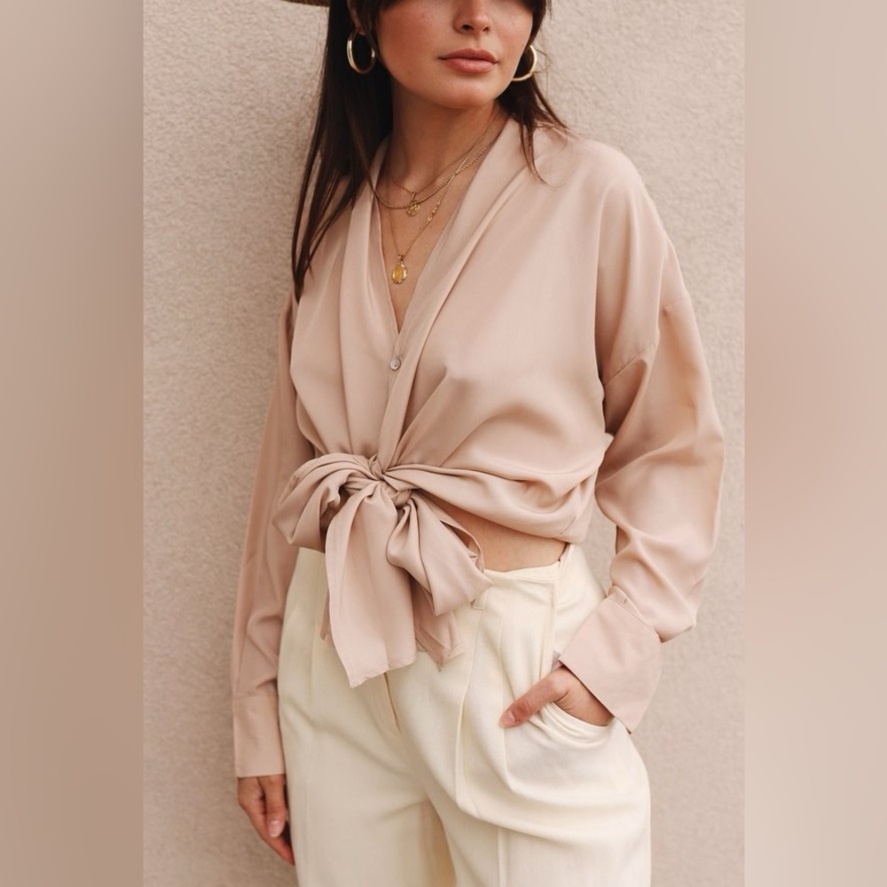 Lucy Paris Tie-Front Blouse